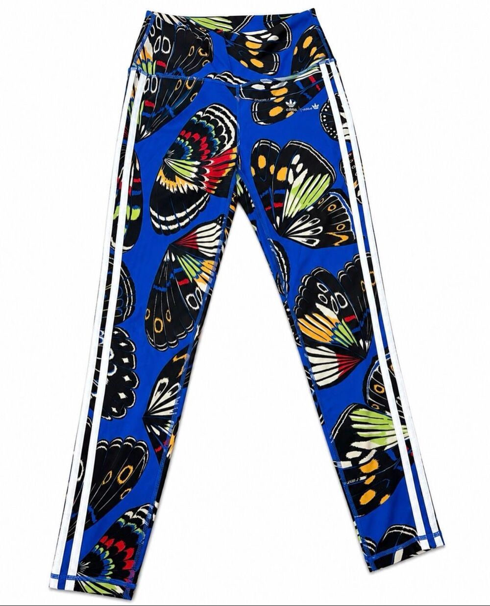 adidas x FARM Rio Butterfly Print High-Waist Leggings Blue Size M NWT